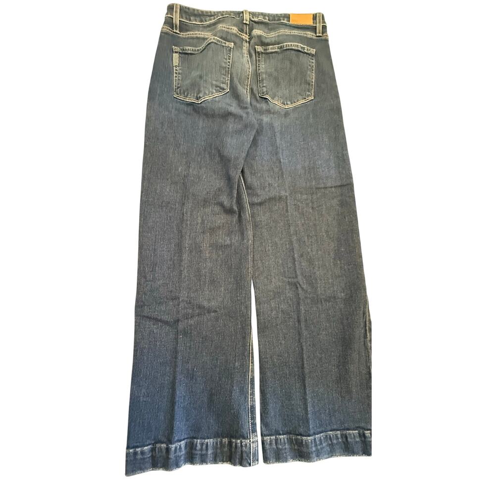 Paige Leenah Ankle High Rise Wide Leg Jeans Womens 29 Blue Denim Casual Hem - Picture 3 of 9